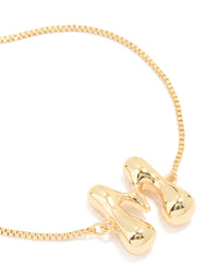 Gold Plated Bubble Letter M Toggle Bracelet - link has visual effect only