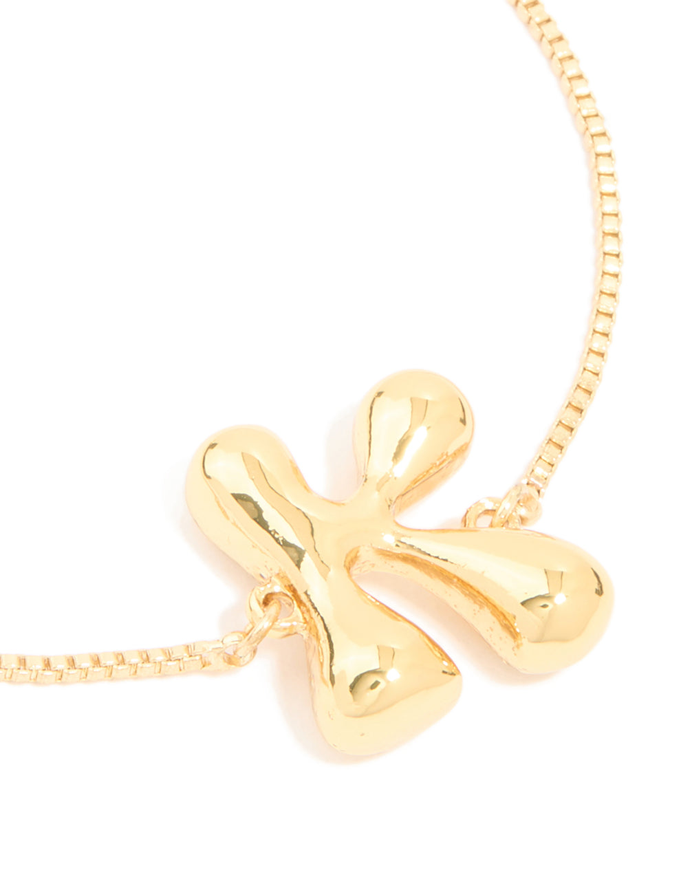 Gold Plated Bubble Letter K Toggle Bracelet