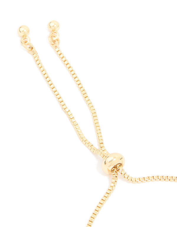 Gold Plated Bubble Letter K Toggle Bracelet