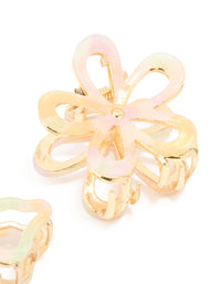 Gold Acrylic Edge Flower Claw Clips 2-Pack - link has visual effect only