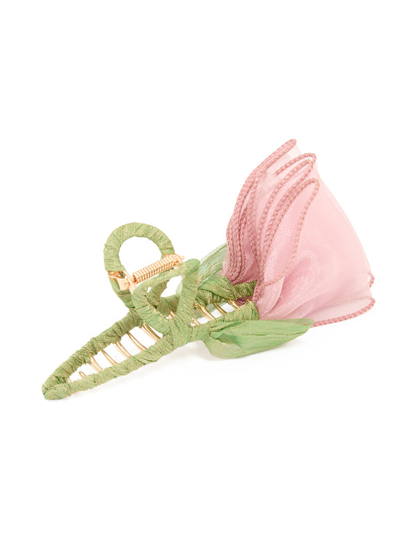 Organza Fabric Tulip Claw Clip