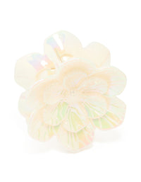 Pearlised Double Flower Claw Clip - link has visual effect only