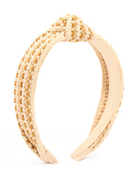 Raffia Fabric Weave Knot Headband - link has visual effect only