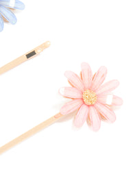 Gold Daisy Facet Hair Clips 3-Pack - link has visual effect only