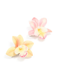 Mixed Small Orchid Hair Clips 2-Pack - link has visual effect only
