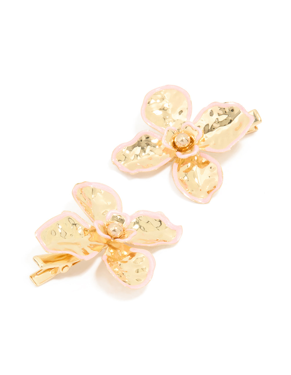 Gold Molten Flower Claw Clips 2-Pack