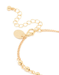 Gold Plated Beaded Cross Lariat Bracelet - link has visual effect only