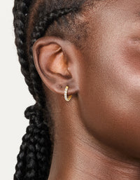 Gold Plated Surgical Steel Cubic Zirconia Chunky Sleeper Earrings - link has visual effect only
