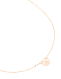 Rose Gold Plated Cubic Zirconia Flower Pendant Necklace - link has visual effect only
