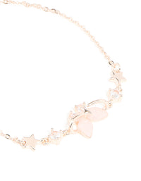 Rose Gold Plated Cubic Zirconia Butterfly Bracelet - link has visual effect only