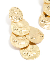 Gold Plated MoltenTextured Disc Drop Earrings - link has visual effect only
