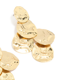 Gold Plated MoltenTextured Disc Drop Earrings - link has visual effect only