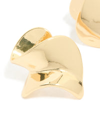 Gold Plated Warped Twist Earrings - link has visual effect only