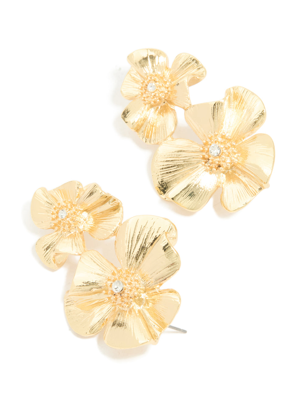 Gold Plated Floral Crawler Earrings