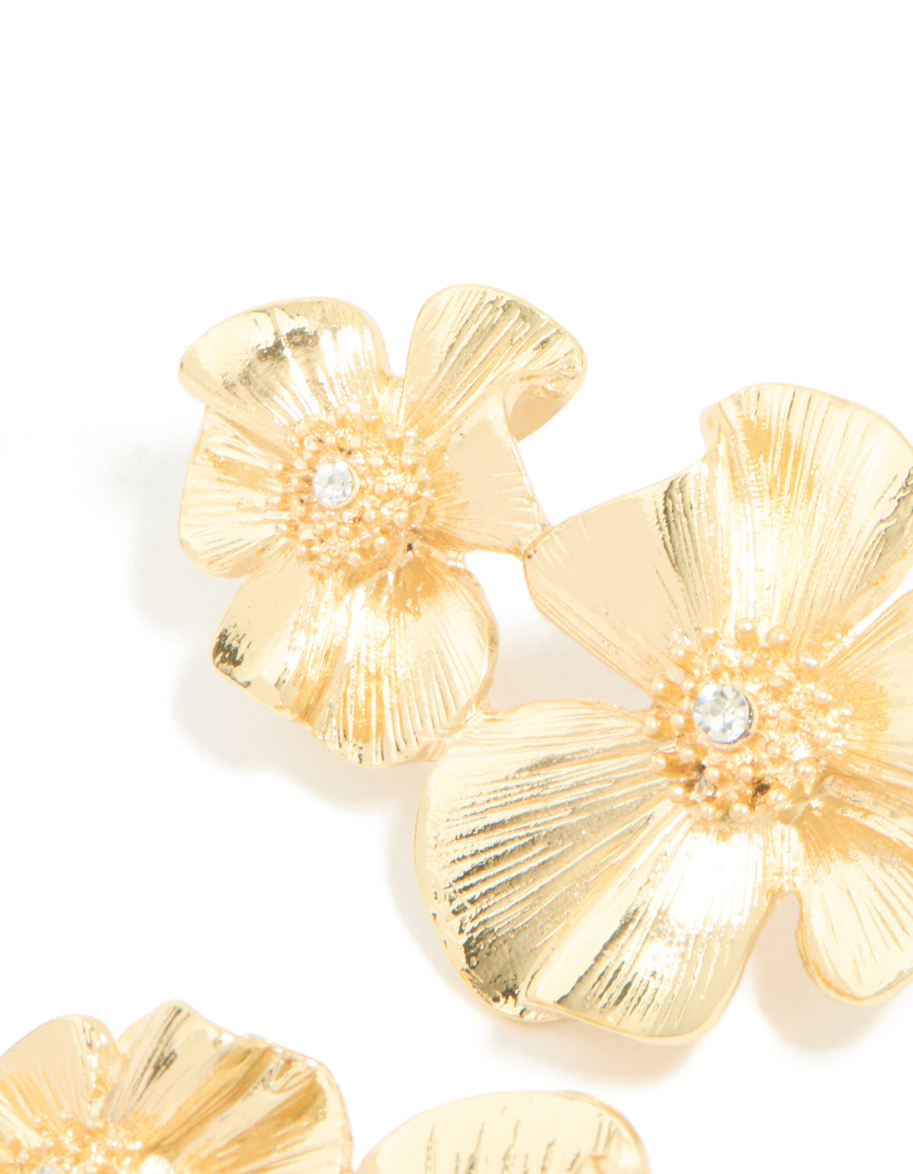 Gold Plated Floral Crawler Earrings