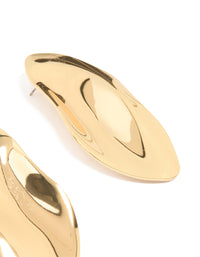 Gold Plated Large Oval Wrapped Organic Earrings - link has visual effect only
