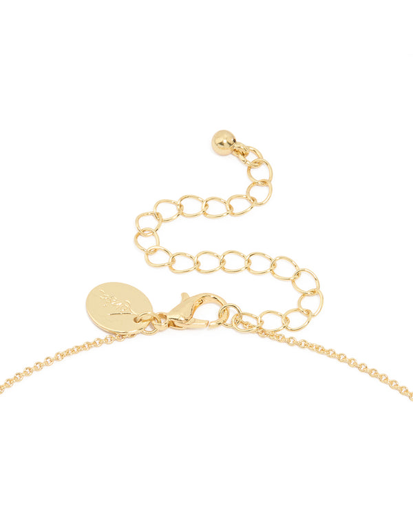 Gold Plated Oval Rondell Chip Necklace