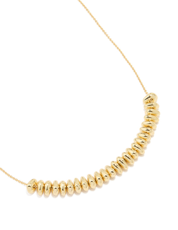 Gold Plated Oval Rondell Chip Necklace