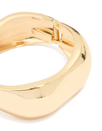 Gold Plated Chunky Hinged Molten Bangle - link has visual effect only