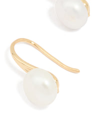 Gold Plated Freshwater Pearl Small Hook Earrings - link has visual effect only