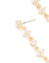 Gold Plated Cubic Zirconia Flower Drop Earrings - link has visual effect only