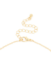 Gold Plated Cubic Zirconia Flower Station Necklace - link has visual effect only