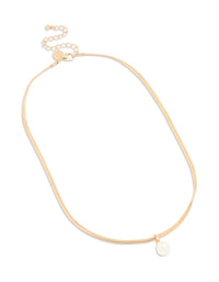 Gold Plated Freshwater Pearl Snake Chain Pendant Necklace - link has visual effect only