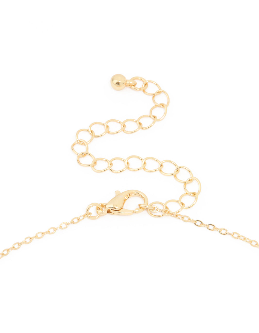 Gold Plated Diamante Outline Black Flower Pendant Necklace