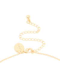 Gold Plated Cubic Zirconia & Pearl Pendant Necklace - link has visual effect only