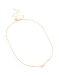 Gold Plated Cubic Zirconia Flower Cup Chain Necklace - link has visual effect only