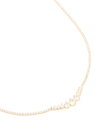 Gold Plated Cubic Zirconia Tennis Necklace - link has visual effect only