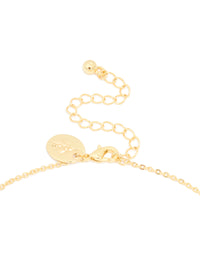 Gold Plated Cubic Zirconia Inlay Clover Necklace - link has visual effect only
