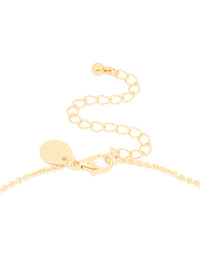 Gold Plated Bezel Cubic Zirconia Y-Necklace - link has visual effect only