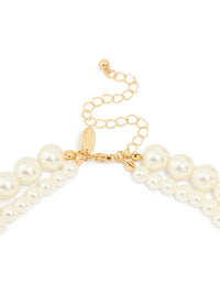 Gold Plated Pearl Layered Necklace - link has visual effect only