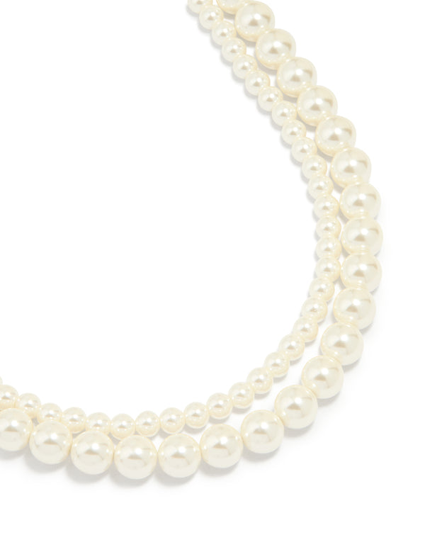 Gold Plated Pearl Layered Necklace