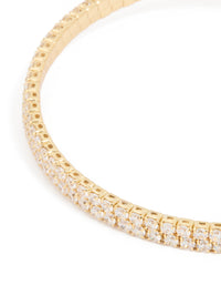 Gold Plated Cubic Zirconia Layered Bangle - link has visual effect only
