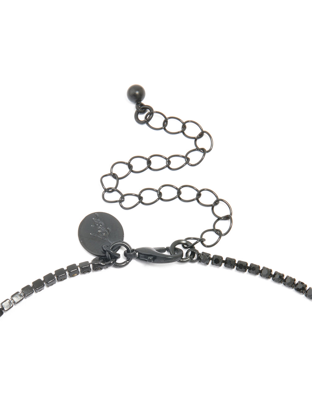 Black Coated Metal Rectangle Pointed Necklace & Earrings Set