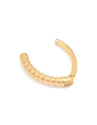 Gold Plated Titanium Twisted Half Hoop Belly Ring - link has visual effect only