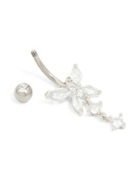 Titanium Cubic Zirconia Butterfly Drop Belly Bar - link has visual effect only