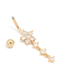 Titanium Cubic Zirconia Butterfly Drop Belly Bar - link has visual effect only