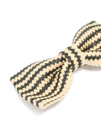 Raffia Striped Short Bow Clip - link has visual effect only