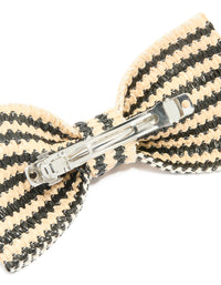 Raffia Striped Short Bow Clip - link has visual effect only