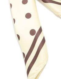 White & Brown Polka Dot Print Scarf - link has visual effect only
