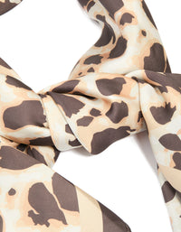 Brown Polyester Fabric Abstract Animal Print Scarf - link has visual effect only