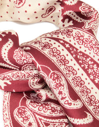 Red Fabric Paisley Print Scarf - link has visual effect only