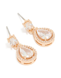 Gold Cubic Zirconia Mini Pear Drop Earrings - link has visual effect only