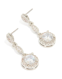 Silver Cubic Zirconia Mini Round Drop Earrings - link has visual effect only
