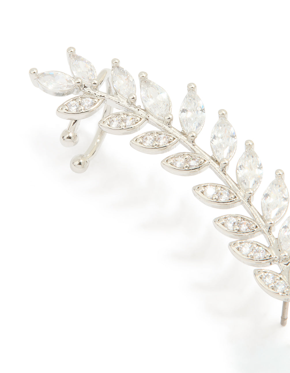 Silver Cubic Zirconia Lovely Vine Ear Cuff