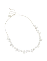 Silver Cubic Zirconia Floral Cluster Necklace - link has visual effect only
