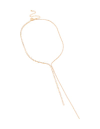 Gold Cubic Zirconia Dainty Y-Necklace - link has visual effect only